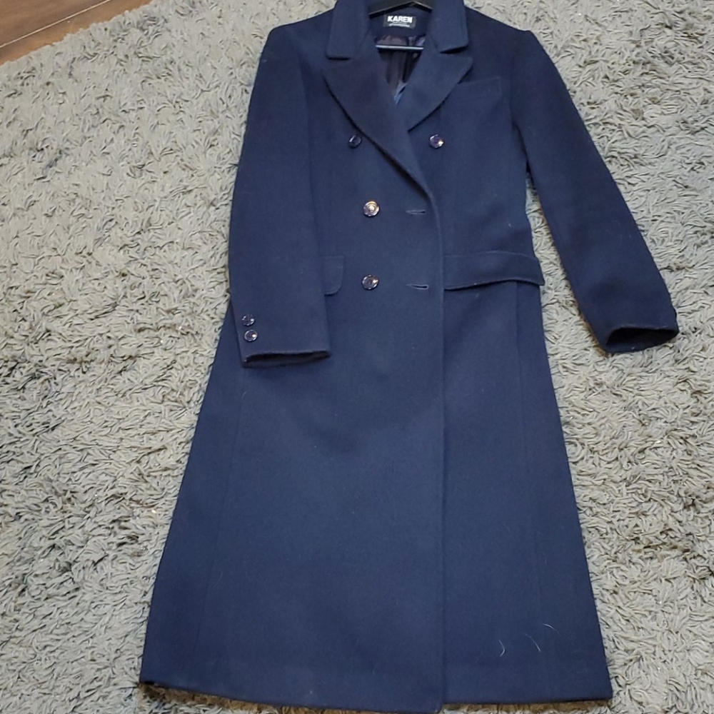 Navy blue wool coat